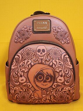 Loungefly Disney Pixar Coco Miguel Floral Tooled Mini Backpack NEW
